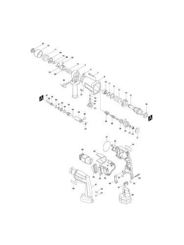 Vue éclatée Makita HR160DWA #01