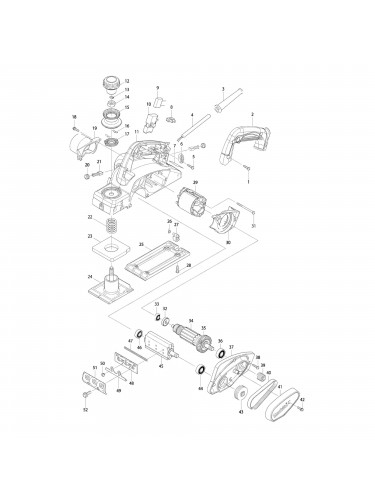 Vue éclatée Makita KP0800J #01
