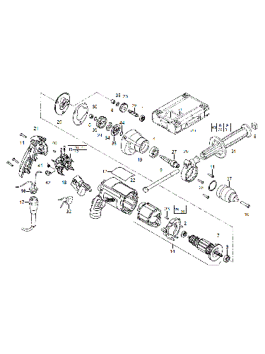 Vue éclatée Milwaukee HDE13RQX 4000384520#01