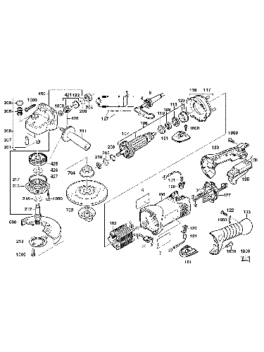 Vue éclatée Milwaukee AG16-125XC 4000381456#01