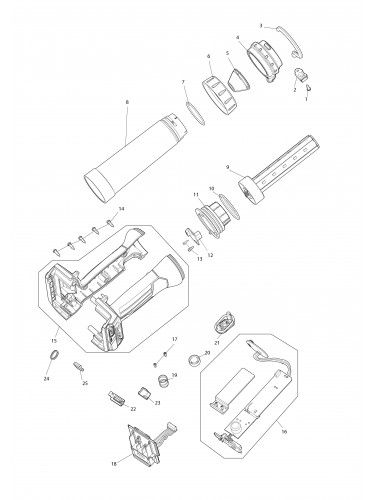 Vue éclatée Makita ML002G#01