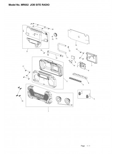 Vue éclatée Makita MR052#01