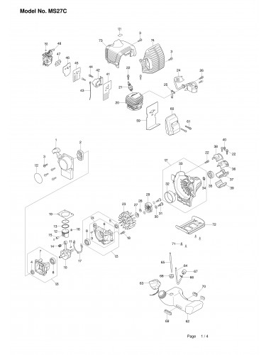 Vue éclatée Makita MS27C#01