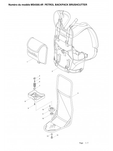 Vue éclatée Makita MS4300.4R#01