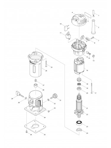 Vue éclatée Makita MT372#01
