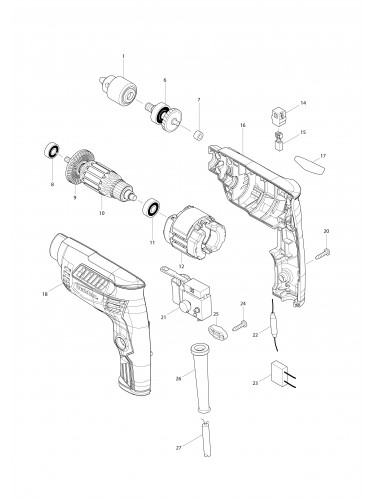 Vue éclatée Makita MT653#01