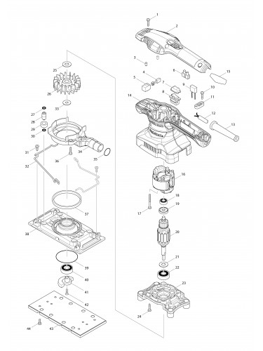 Vue éclatée Makita MT923#01