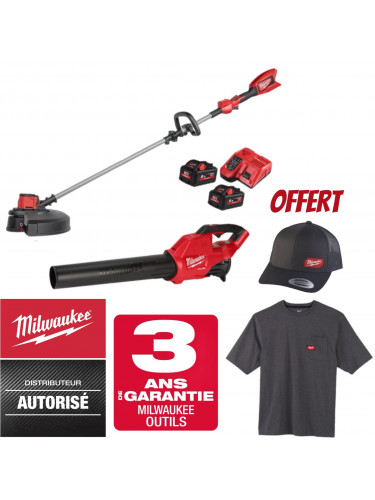 PACK MACHINES MILWAUKEE 18V DEBROUSSAILLEUSE + SOUFFLEUR M18 FPP20P3-852 POWERPACK BBLT & FBL 4933492818