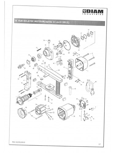 PIECES DETACHEES PONCEUSE BETON DIAM INDUSTRIES PB-E15