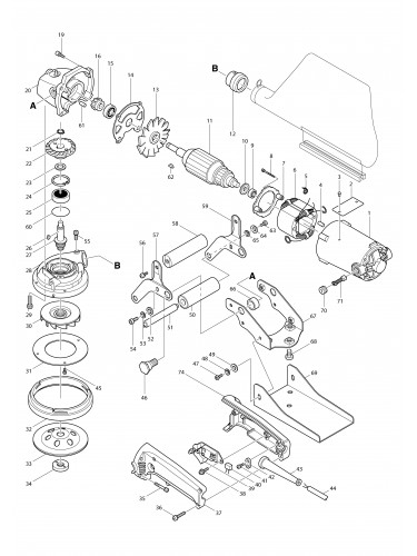 Vue éclatée Makita PC1100#01