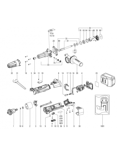 Vue éclatée METABO 00639421#01