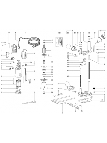 Vue éclatée METABO 00738001#01