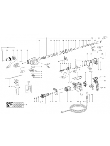 Vue éclatée METABO 00697180#01