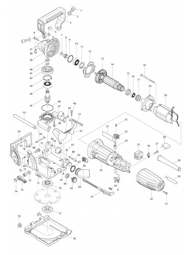 Vue éclatée Makita PJ7000#01