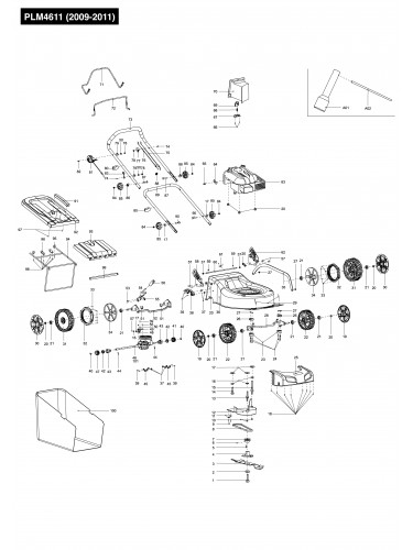 Vue éclatée Makita PLM4611#01