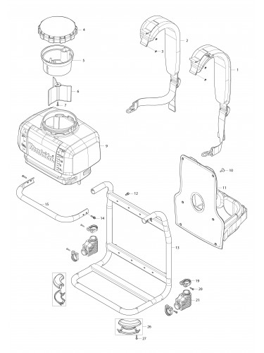 Vue éclatée Makita PM001G#01