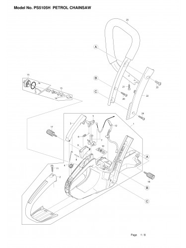Vue éclatée Makita PS5105H#01
