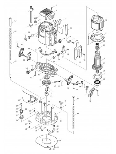 Vue éclatée Makita RP1801F#01