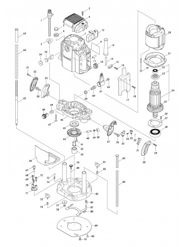 Vue éclatée Makita RP1802#01