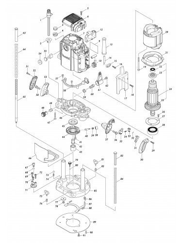 Vue éclatée Makita RP1803F#01