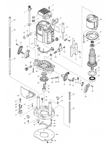 Vue éclatée Makita RP2301FC#01