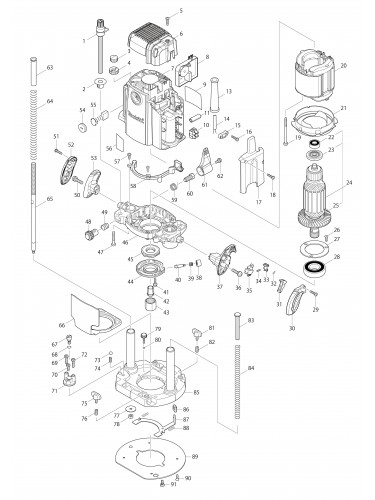 Vue éclatée Makita RP2302FC#01