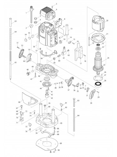 Vue éclatée Makita RP2303FC#01
