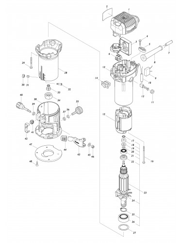 Vue éclatée Makita RT0702C#01