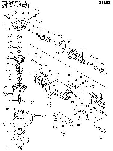 Vue éclatée Ryobi G1255I G1255#01