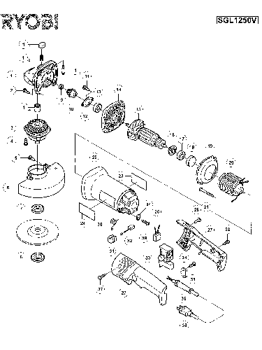 Vue éclatée Ryobi SGL1250V SGL1250V#01