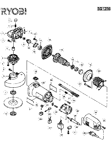 Vue éclatée Ryobi SG1256 SG1256#01