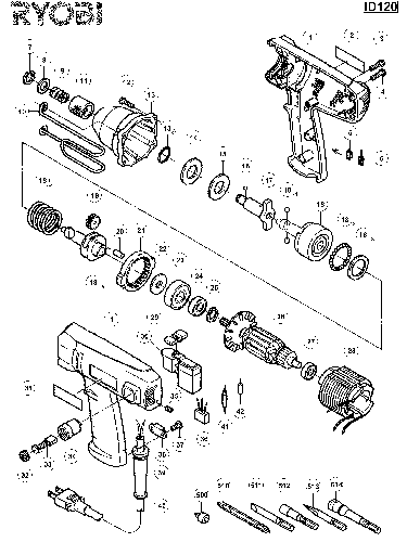 Vue éclatée Ryobi ID120 ID120#01
