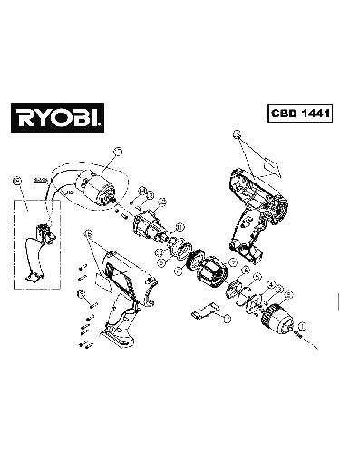 Vue éclatée Ryobi CBD1441 CBD1441#1#01