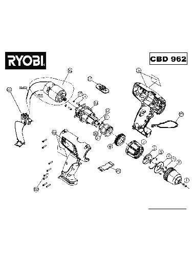 Vue éclatée Ryobi CBD962 CBD962#1#01