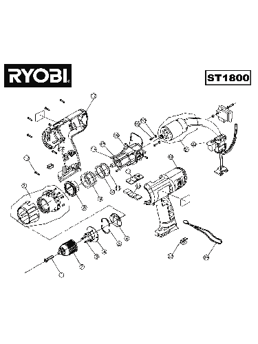 Vue éclatée Ryobi ST1800 ST1800#1#01