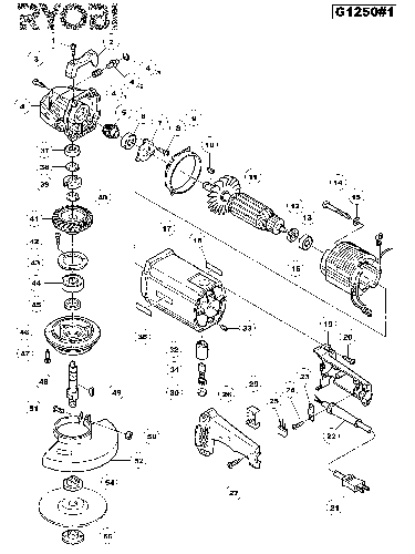 Vue éclatée Ryobi G1250 G1250#1#01