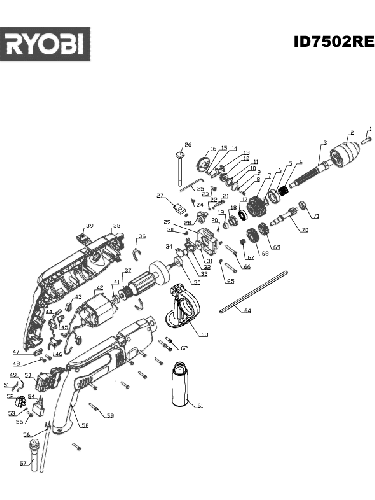 Vue éclatée Ryobi ID7502RE ID7502RE#1#01