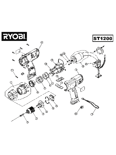 Vue éclatée Ryobi ST1200 ST1200#1#01