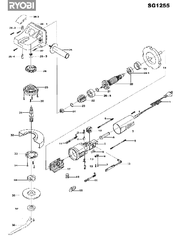 Vue éclatée Ryobi SG1255 SG1255#1#01