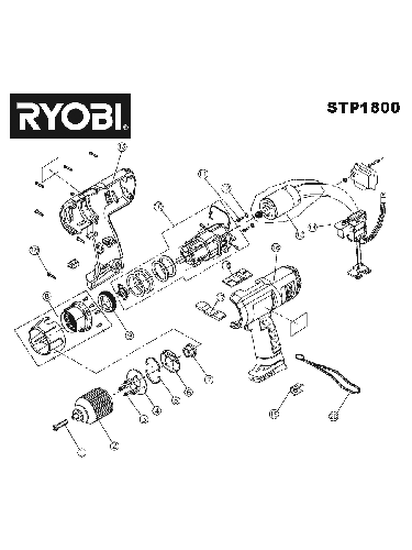 Vue éclatée Ryobi STP1800 STP1800#1#01