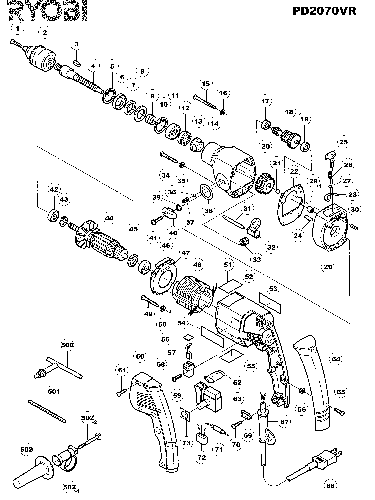 Vue éclatée Ryobi PD2070VR PD2070VR#01