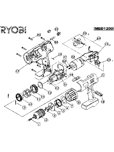 Vue éclatée Ryobi MBD1200 MBD1200#01