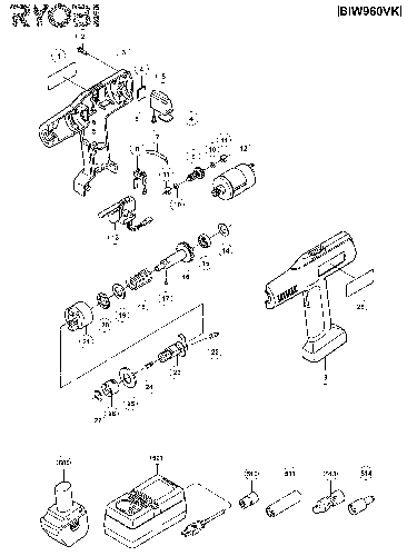 Vue éclatée Ryobi BIW960VK BIW960VK#01