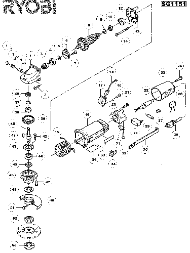 Vue éclatée Ryobi SG1151P SG1151P#1#01