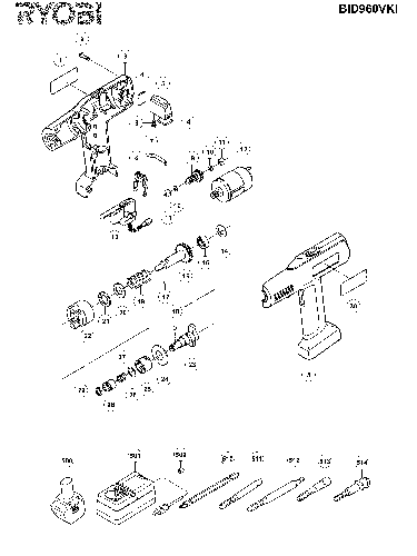 Vue éclatée Ryobi BID960VKI BID960VKI#01