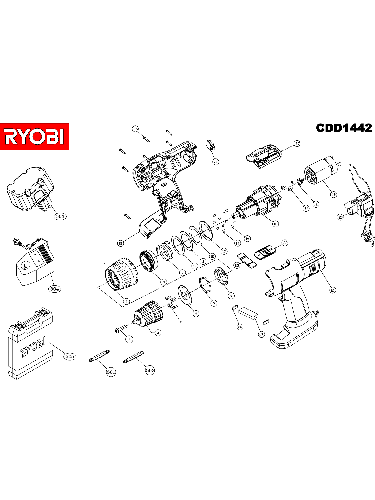 Vue éclatée Ryobi CDD1442 CDD1442#1#01