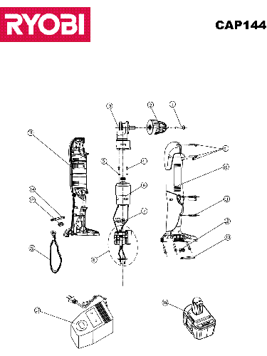 Vue éclatée Ryobi CAP144 CAP144#1#01