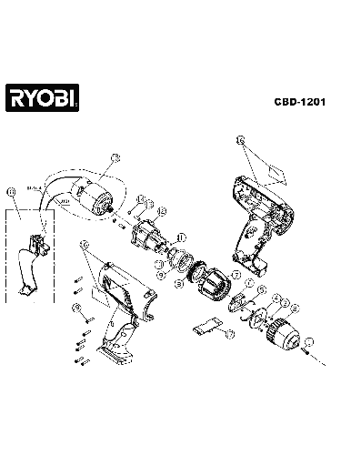 Vue éclatée Ryobi CBD1201BG CBD1201BG#1#01