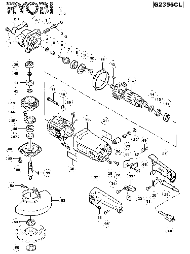 Vue éclatée Ryobi G2355CL G2355CL#01