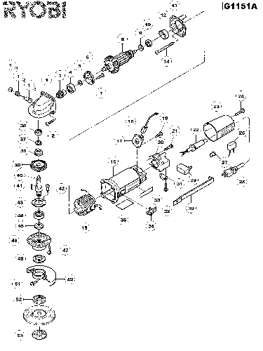 Vue éclatée Ryobi G1151A G1151A#01